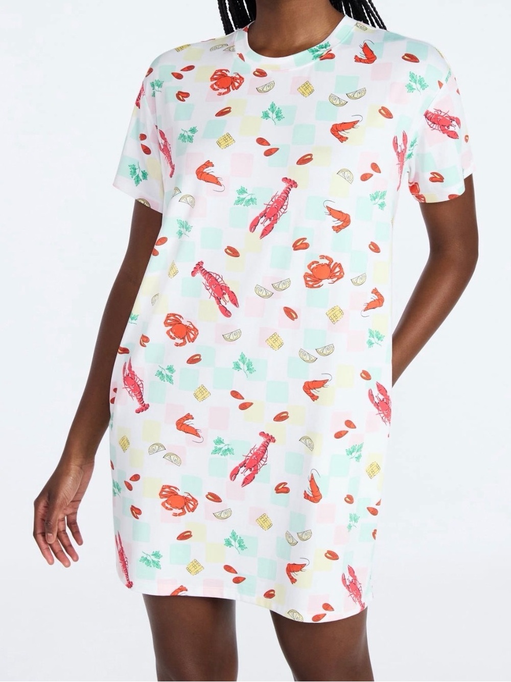 Joyspun L-XL Crawfish/Lobster/Crab Dreamy Soft Collection Sleepshirt